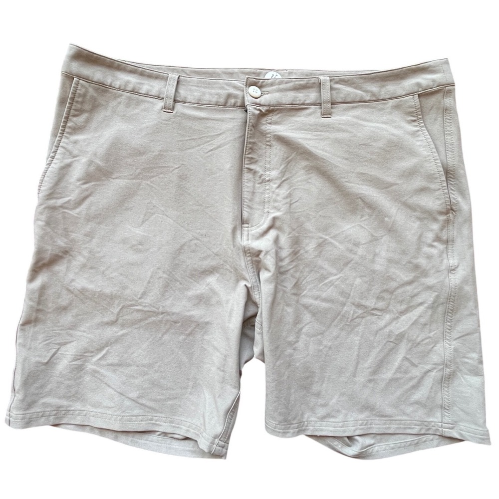 Toes on the Nose Mens Hybrid Performance Shorts Khaki Tan Size 38 Golf Surf